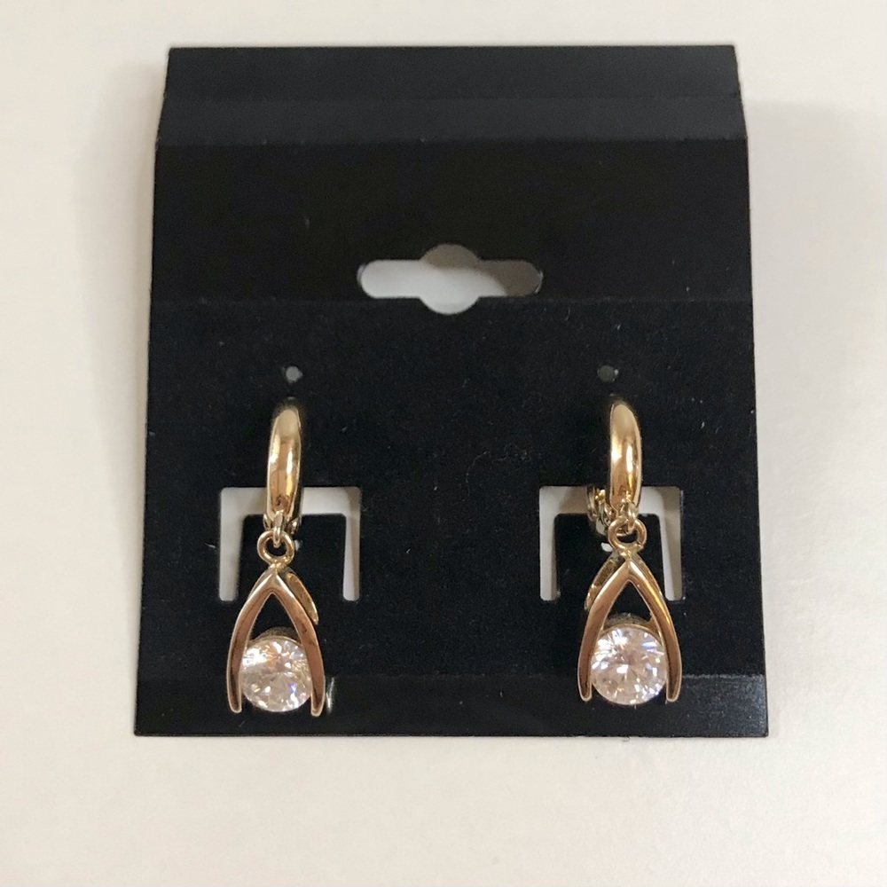 NWOT Geometric Pendant Dangling Earrings Hoop